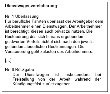 Dienstwagenvereinbarung | CROSET